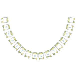 Bannière À Fanions Pastel Blue Lemons Sweet Boy Baby shower