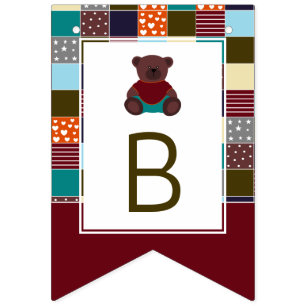 Bannière À Fanions Patchwork Teddy Bear, Baby shower
