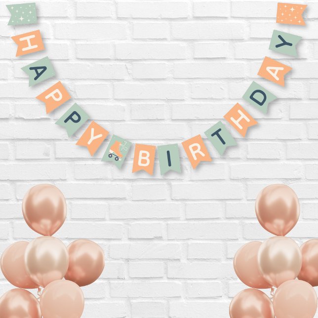 Bannière À Fanions Patinage à rouleaux rétros Sage Vert fête d'annive (Créateur téléchargé)