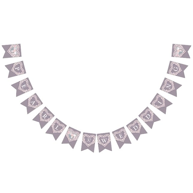 Bannière À Fanions Pearl mariage 30e anniversaire photo personnalisée (Tout)