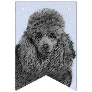 Bannière À Fanions Peinture de caniche Miniature Jouet noir Art origi