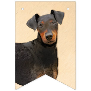 Bannière À Fanions Peinture de Manchester Terrier Art Animalier Origi