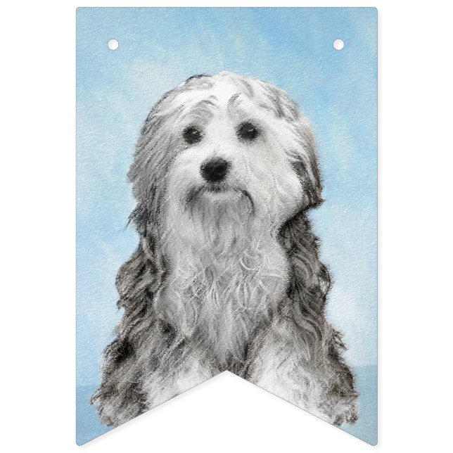 Bannière À Fanions Peinture Lowchen - Cute Original Chien Art (Premier drapeau)