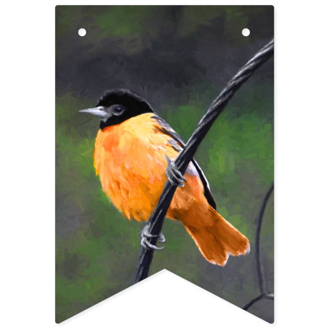 Bannière À Fanions Peinture Oriole - Art Oiseau Original (Premier drapeau)