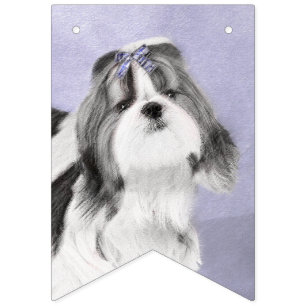 Bannière À Fanions Peinture Shih Tzu - Cute Original Chien Art