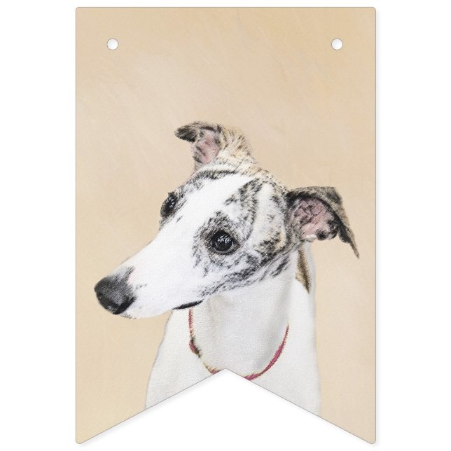 Bannière À Fanions Peinture Whippet - Jolie art original chien (Premier drapeau)