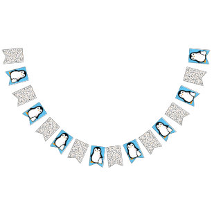 Bannière À Fanions Penguin thème Baby shower mignonne