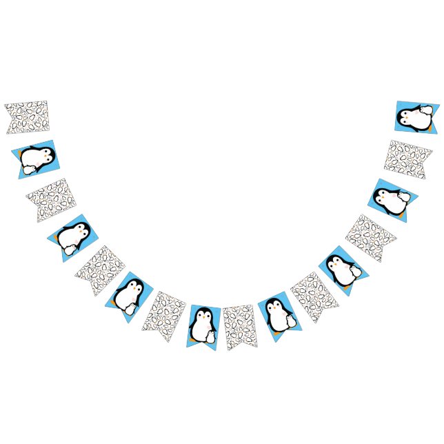 Bannière À Fanions Penguin thème Baby shower mignonne (Tout)