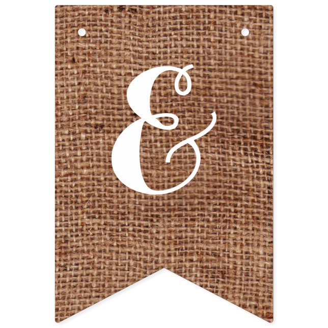 Bannière À Fanions Personnalisable Mr & Mrs Bunting sur FAUX Burlap (huitième drapeau)