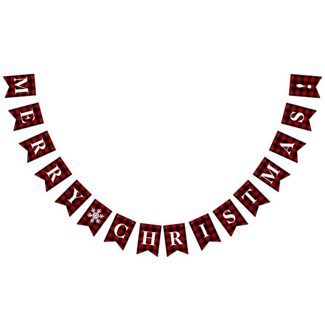 Bannière À Fanions Personnalisable Noël Rouge, Noir Plaid! (Tout)