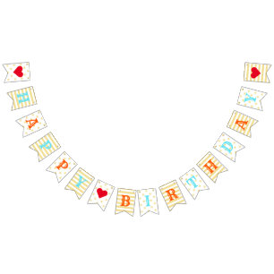 Bannière À Fanions Personnalisé Joyeux Anniversaire Faux Gold Stars S