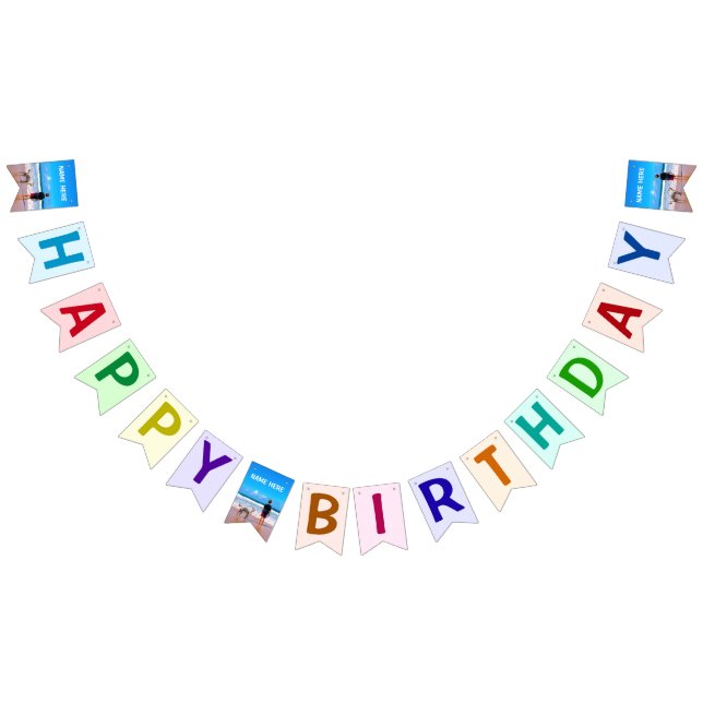 Bannière À Fanions Personnalisé Votre Photo Indicateurs Anniversaire  (Tout)
