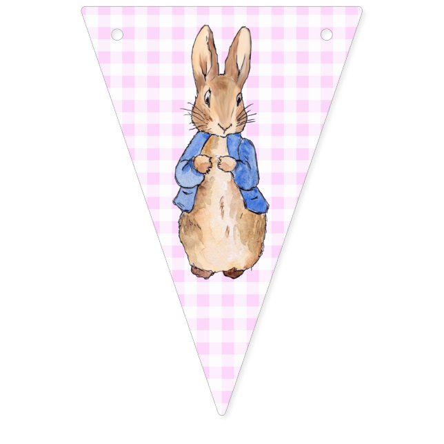 Bannière À Fanions Peter the Rabbit zig zag et vérifier le motif (Premier drapeau)