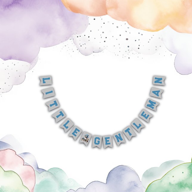 Bannière À Fanions Petit Baby shower Gentleman | (Créateur téléchargé)