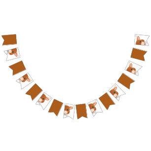 Bannière À Fanions Petit garçon Longhorn brûlé Baby shower orange
