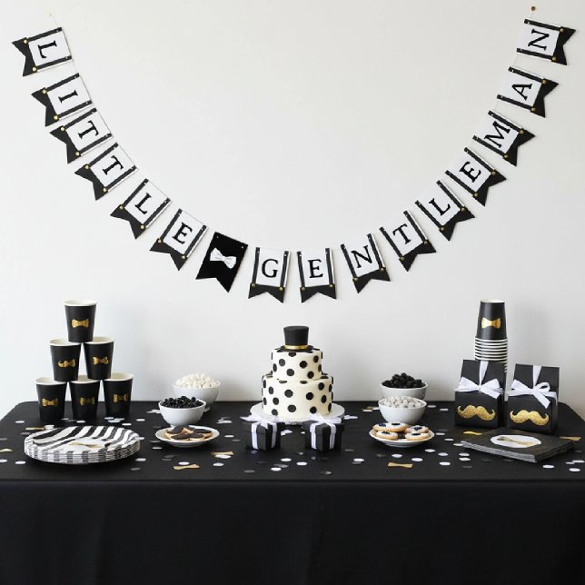 Bannière À Fanions Petit Gentleman Bretelles Garçon Anniversaire (Little Gentleman Suspenders Boy Birthday Bunting Flags
)