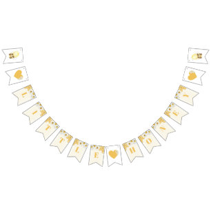 Bannière À Fanions Petit Miel Bumblebee Baby shower d'abeilles saupou