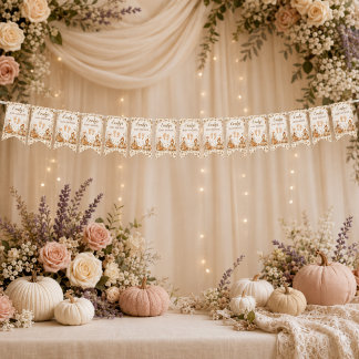 Bannière À Fanions Petite Fête de Bébé Citrouille d'Automne