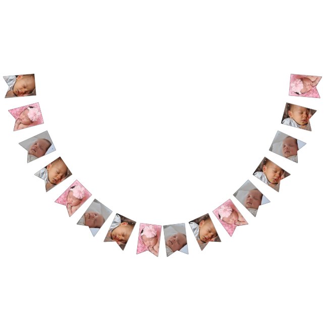 Bannière À Fanions Photo personnalisée unique simple (Tout)