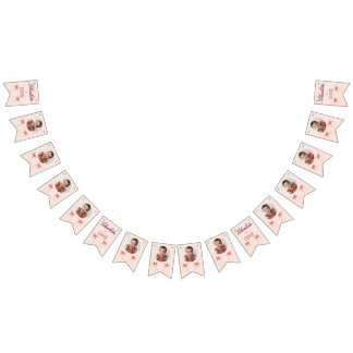 Bannière À Fanions Pink Bow First Birthday!