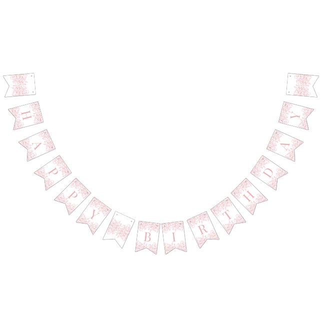 Bannière À Fanions Pink Chinoiserie Vintage Floral Birthday Decor (Tout)