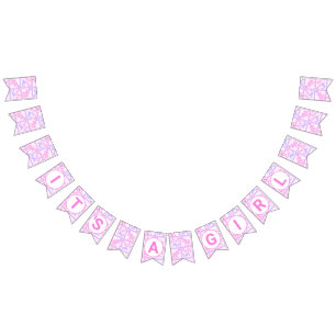 Bannière À Fanions Pink Circus mignon Motif Baby Girl Baby shower