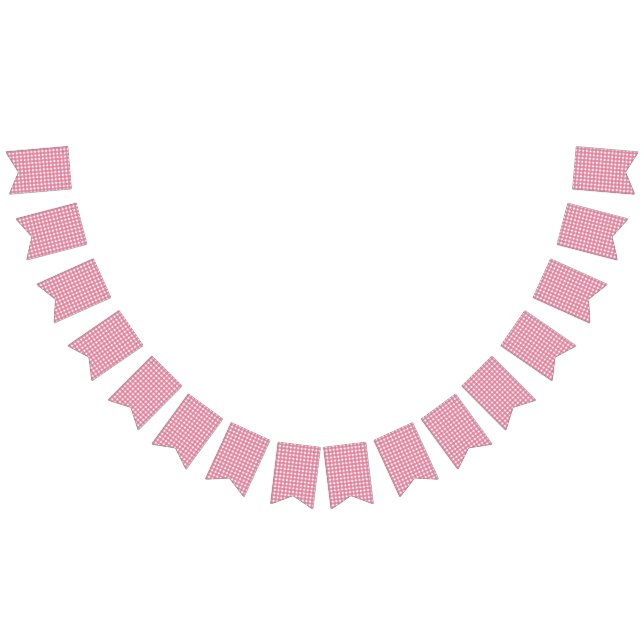 Bannière À Fanions Pink Gingham Sweet One Girl 1st Birthday Party (Tout)
