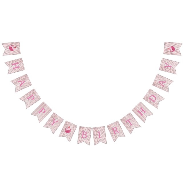 Bannière À Fanions Pink One Silly Cat 1st Birthday Welcome (Tout)