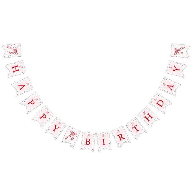 Bannière À Fanions Pink Red Heart Little Sweetheart Happy Birthday (Tout)