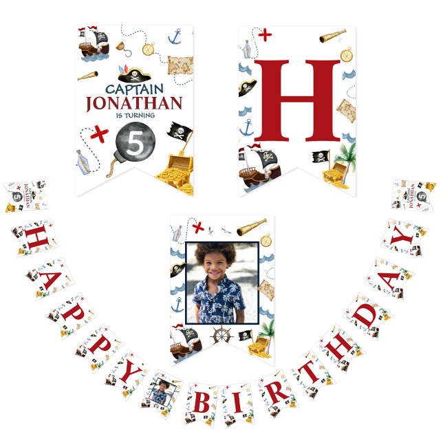 Bannière À Fanions Pirate Bonne fête d'anniversaire (Créateur téléchargé)