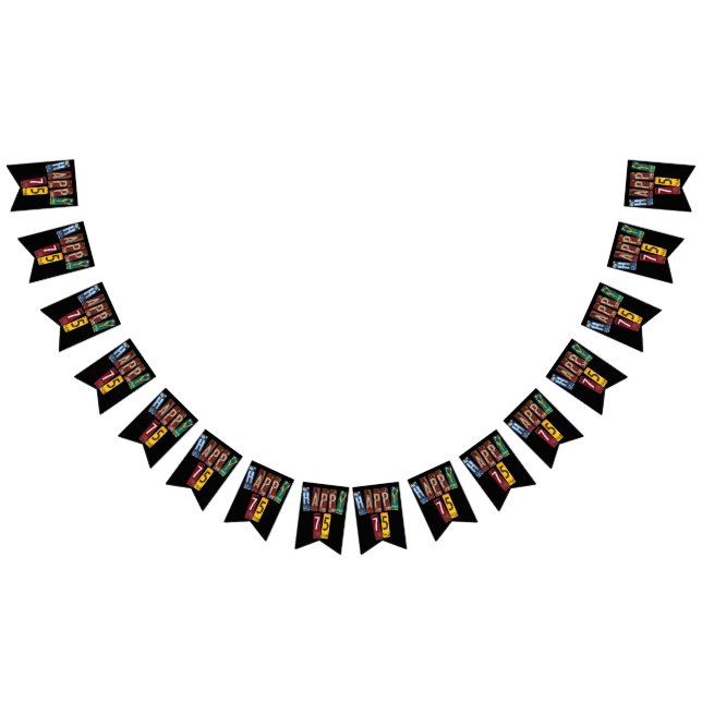 Bannière À Fanions plaque d'immatriculation rouillée 75e anniversaire (Tout)