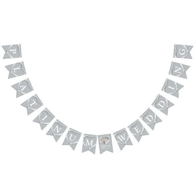 Bannière À Fanions Platinum mariage anniversaire 70ème photo bunting (Tout)
