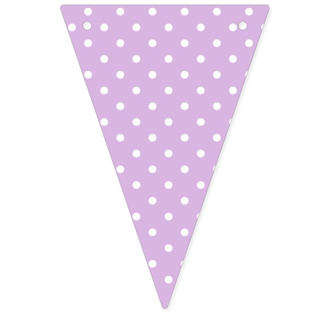Bannière À Fanions Pointillisme Classique Blanc - Lilas Doux (Premier drapeau)