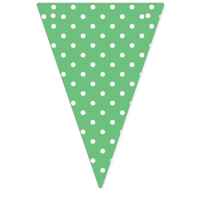 Bannière À Fanions Pointillisme Classique Blanc - Vert Été (Premier drapeau)