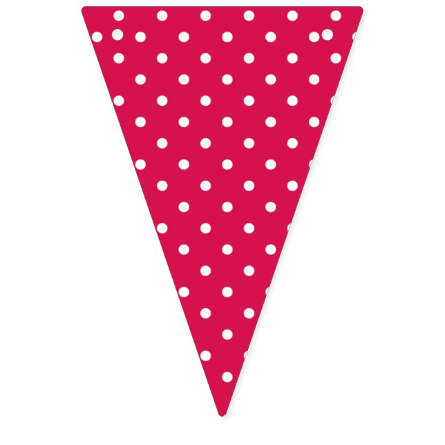 Bannière À Fanions Points classiques blanc framboise rouge (Premier drapeau)