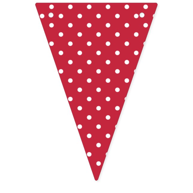 Bannière À Fanions Points classiques blancs - Rouge Cerise (Premier drapeau)