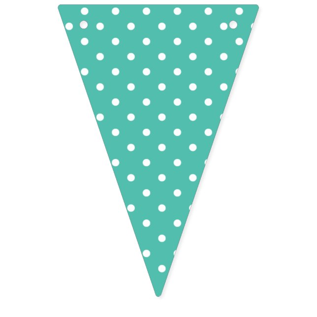 Bannière À Fanions Pois Classiques Blanc - Vert Bluegrass (Premier drapeau)