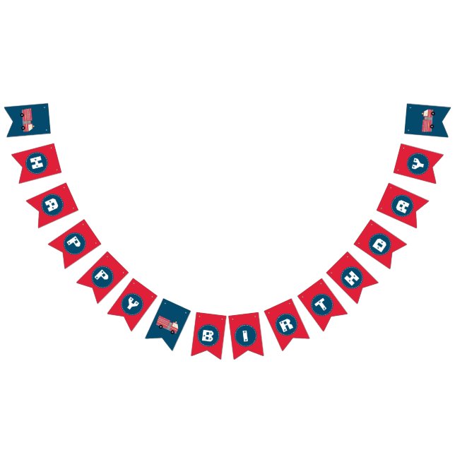 Bannière À Fanions Pompier rouge Alarme Camion Fournitures d'annivers (Tout)