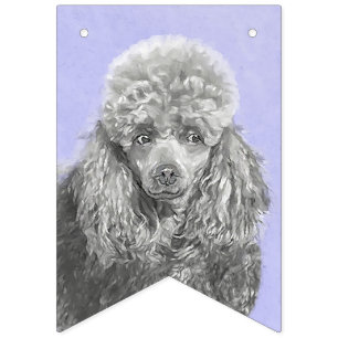 Bannière À Fanions Poodle (Jouet, Miniature) Peinture originale de Ch