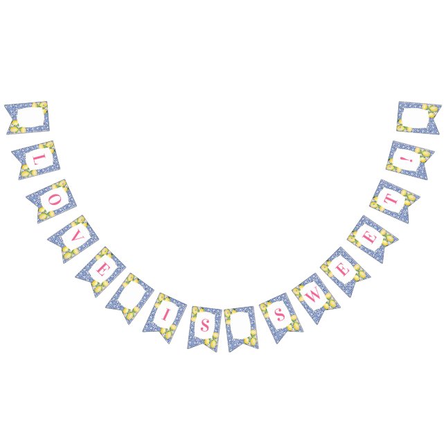 Bannière À Fanions Positano Lemons Bleu Carrelage Blanc Douche Annive (Tout)