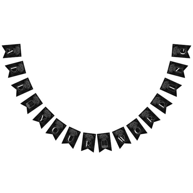 Bannière À Fanions Pot de maçon avec des marguerites sur le mariage (Tout)