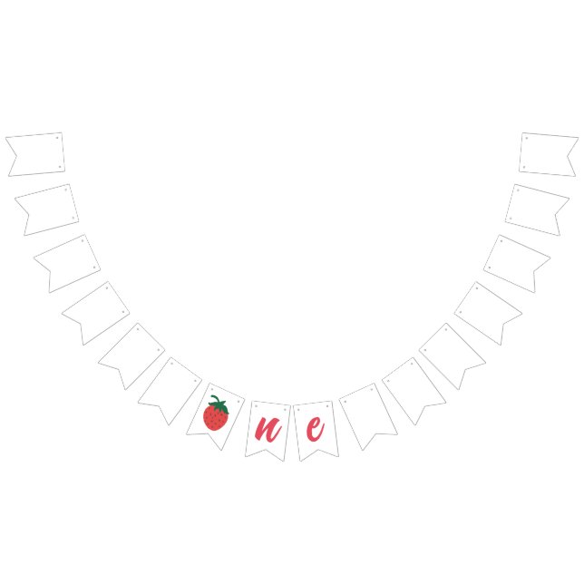 Bannière À Fanions Premier anniversaire de fraise (Tout)