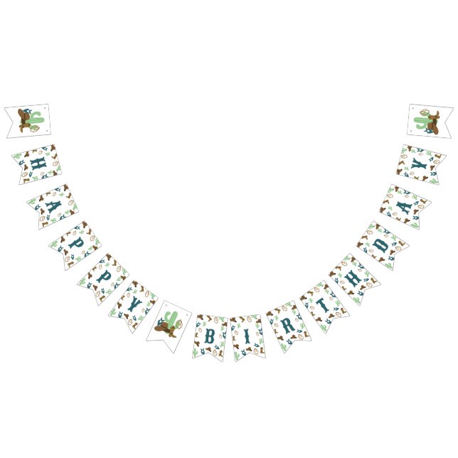 Bannière À Fanions Premier Rodéo Anniversaire 1er Cowboy Ouest (Tout)