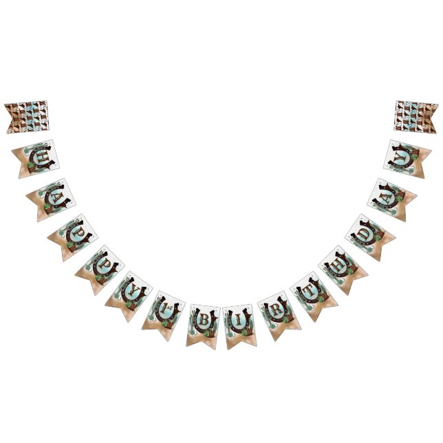 Bannière À Fanions Premier Rodeo Cowboy Western Boy 1ère fête d'anniv (Tout)