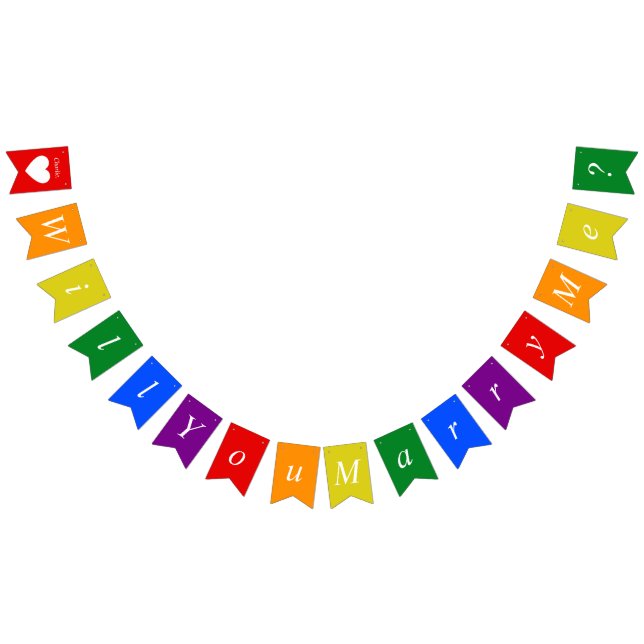 Bannière À Fanions Proposition personnalisée LGBTQ Me marierez-vous R (Tout)