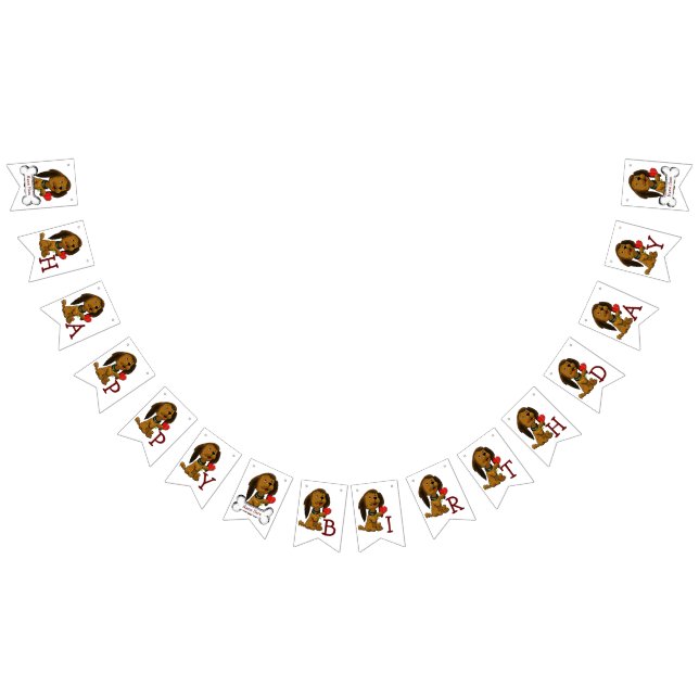 Bannière À Fanions Puppy Love Anniversaire de l'enfant (Tout)