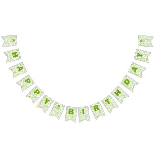 Bannière À Fanions quarantième Vert et blanc de motif de nombre