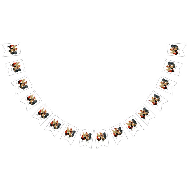 Bannière À Fanions Quatre gamecocks (Tout)