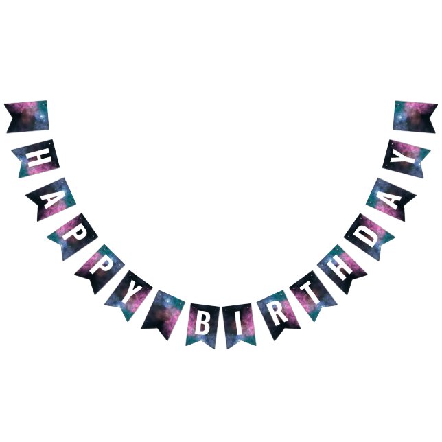Bannière À Fanions Rainbow Galaxy Anniversaire (Tout)