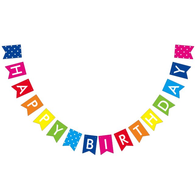 Bannière À Fanions Rainbow Joyeux anniversaire (Tout)